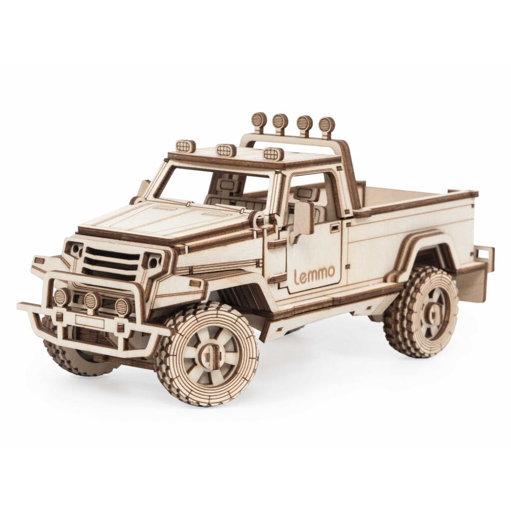 Деревянный конструктор Внедорожник КОНДОР с прицепом (Lemmo)