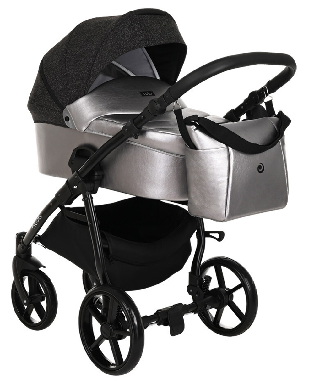 Детская коляска Tutis Novo Reflective 2 в 1 1142289 Кожа Pearl Metalic/Black Reflective Print
