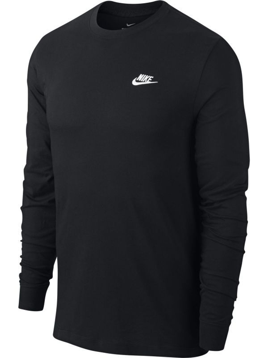 Мужская теннисная футболка теннисная Nike Sportswear Club Tee LS - черный
