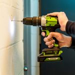 Дрель-шуруповерт ударная акк. Greenworks GD24DD60, 24V, б/щет, 30/60Нм,2х2Ач,ЗУ,кор (3704107CUC)