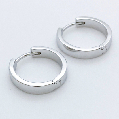 Швензы-кольца, родиевое покрытие, размер 18 мм, цена за пару