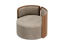 Кресло крутящееся Lagom 800 (бежевый букле, орех)