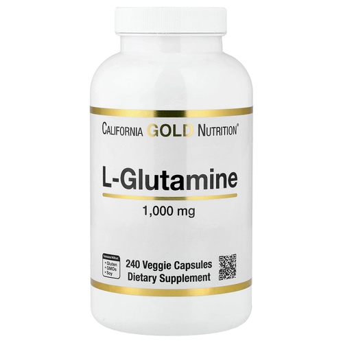 California Gold Nutrition, L-глютамин, 1000 мг, 240 растительных капсул