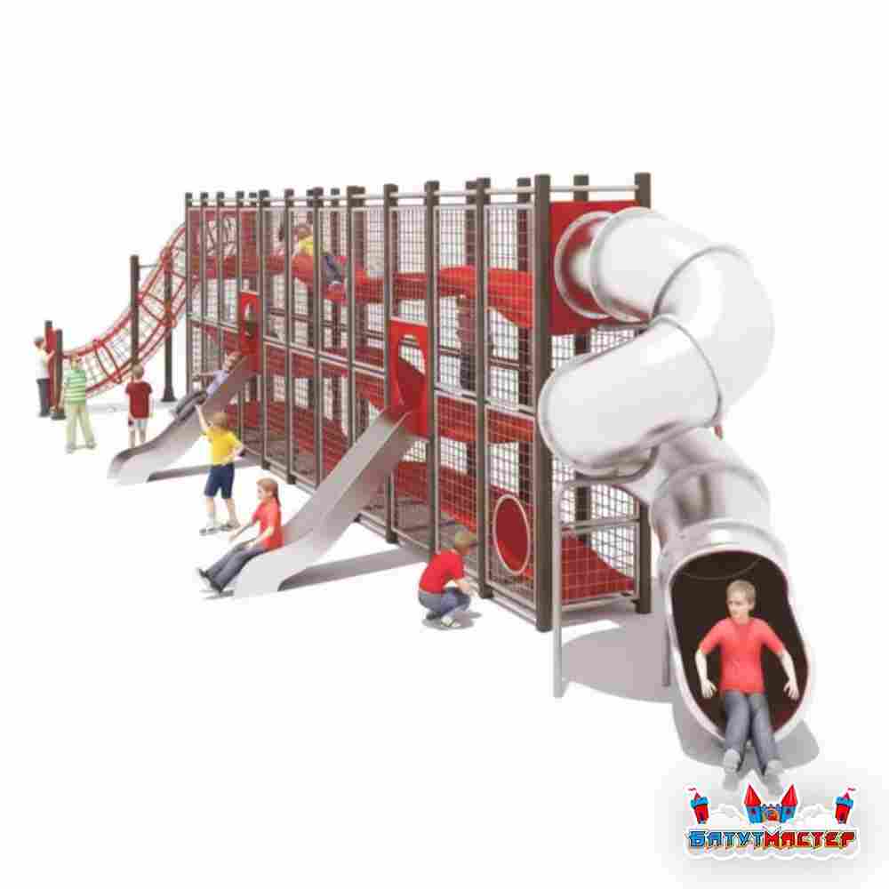 Плоский лабиринт с горками «Солнечная Полянка», 15×3,8×4,5 м