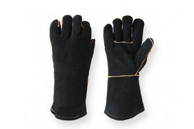 КРАГИ АРГОНЩИКА, без подкладки, кисть-кожа, манжет-спилок (черный)