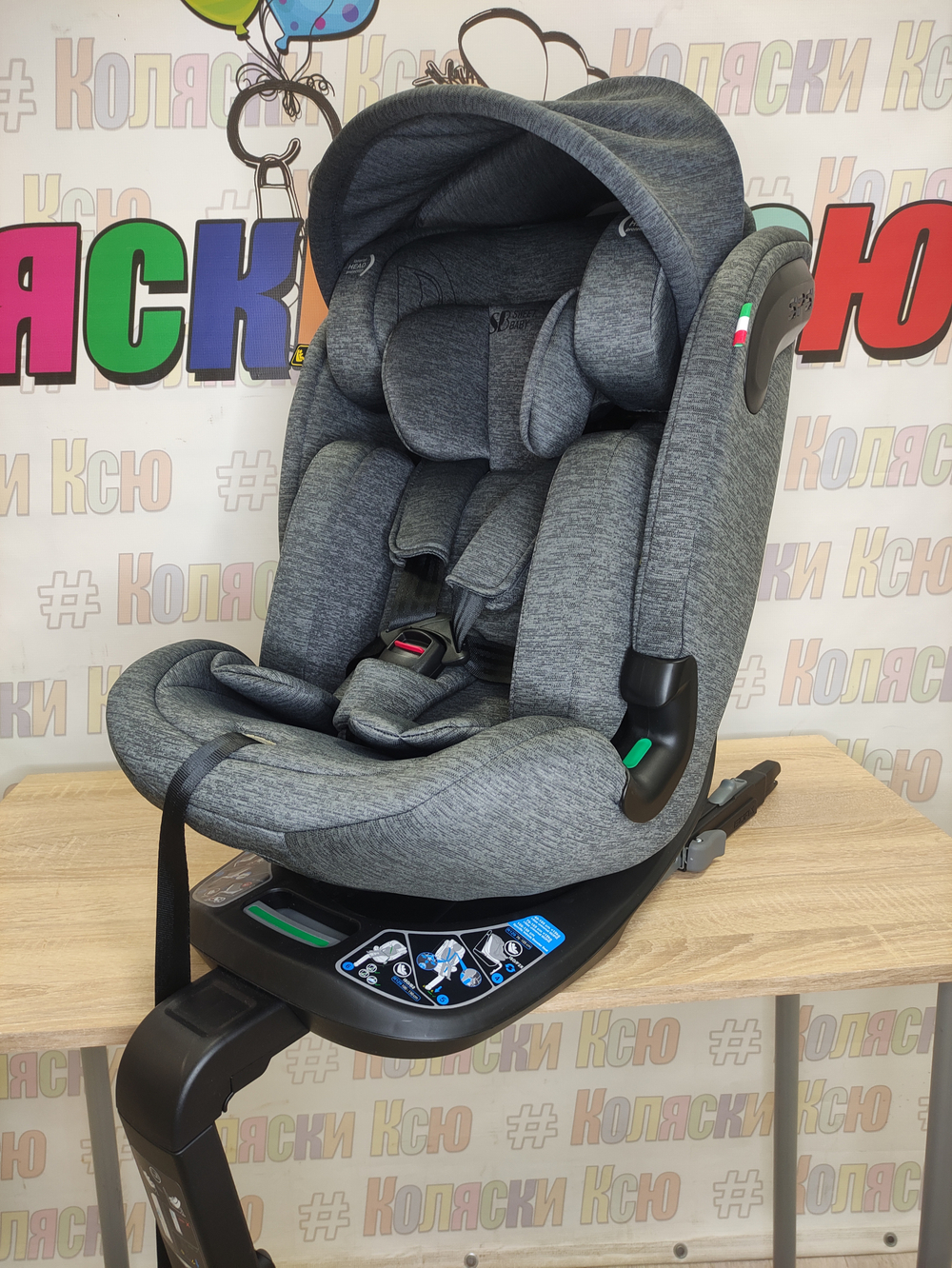 Автокресло детское Sweet Baby Voyager P12 Pro ISOFIX I-SIZE группа 0/1/2/3 (0-36) Grey