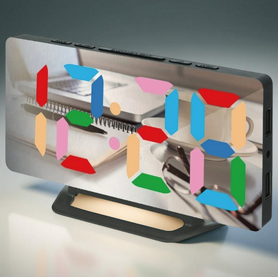 Часы зеркальные LED MIRROR DS-3625S RGB свечение