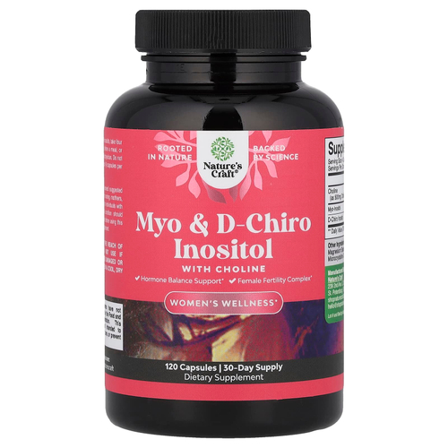 Nature's Craft, мио и D-хироинозитол с холином, 120 капсул