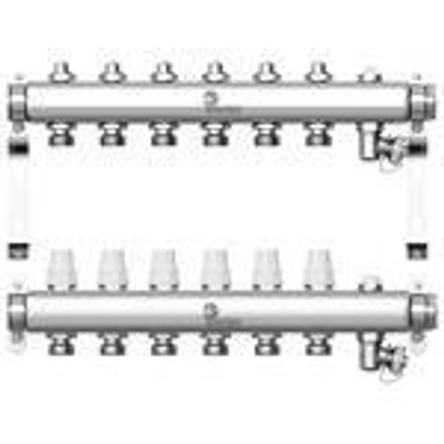 Коллектор Wester нерж. 1quot;-3/4 в сборе на 6 выходов, 2 заглушками, W903.6