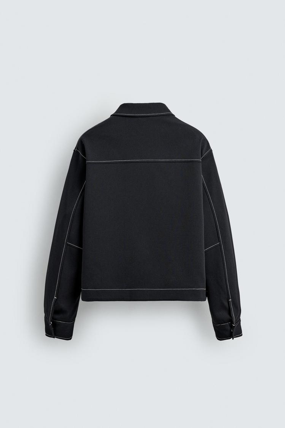 ZARA КУРТКА-РУБАШКА С КОНТРАСТНОЙ ОТСТРОЧКОЙ, МОРСКОЙ ТЕМНО-СИНИЙ