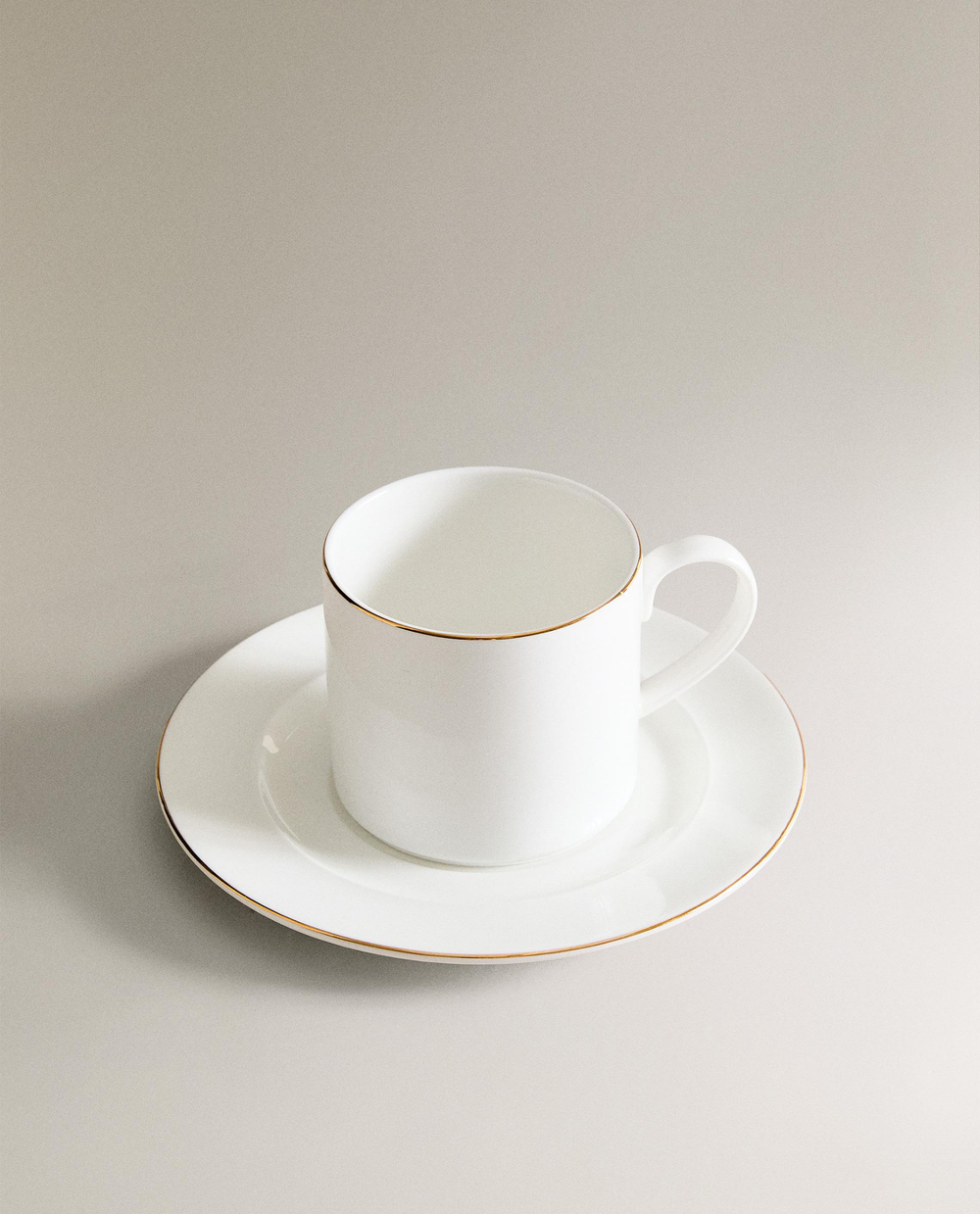 Zara Home чайная пара из костяного фарфора, цвет золотой, 16 см