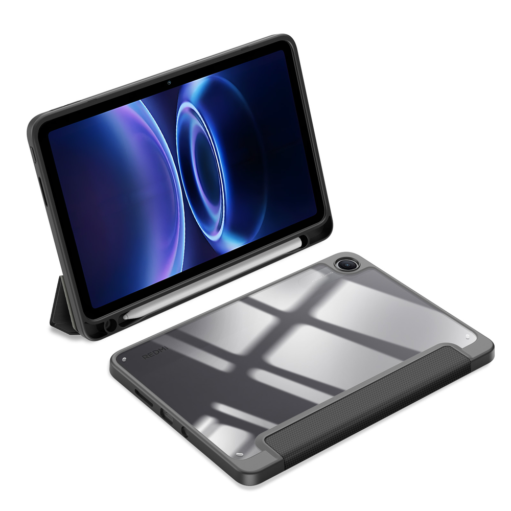 Чехол книжка черного цвета для планшета Xiaomi Redmi Pad 2 и Poco Pad C1, серия Toby Series от Dux Ducis