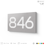 Номер на дверь 846, табличка на дверь для офиса, квартиры, кабинета, аудитории, склада, серая 120х70 мм, Айдентика Технолоджи