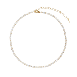 Колье-полоса цирконов, золото