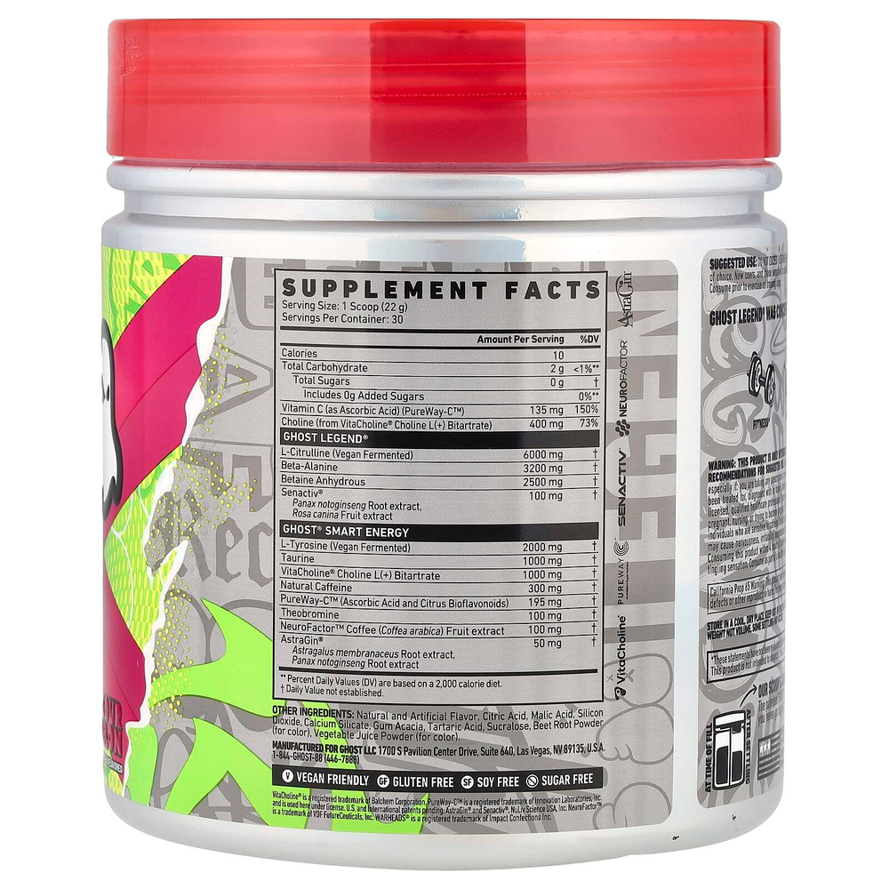 Ghost, Legend®, предтренировочный комплекс, Warheads®, арбуз, 660 г (23,3 унции)