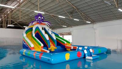 Надувная лестница для бассейна из ПВХ с бассейном, синий, 1,82*1,1*0,87 м