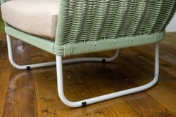 "Фиджи" лаунж-зона 5-местная плетеная из роупа (веревки), каркас алюминиевый светло-серый, роуп зеленый (4204)