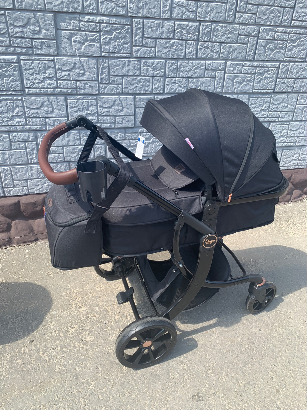 Коляска-трансформер 2в1 DAREX 608 Чёрный текстиль