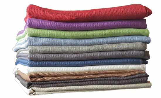 Готовая штора. Портьера под лён Oxford (синий)