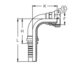 Фитинг DN 12 BSP (Г) 3/8 (90)
