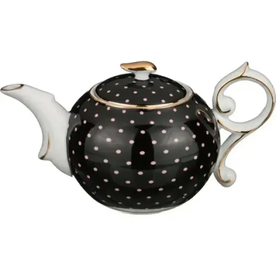 Чайник заварочный черный в горошек 300 85-1007