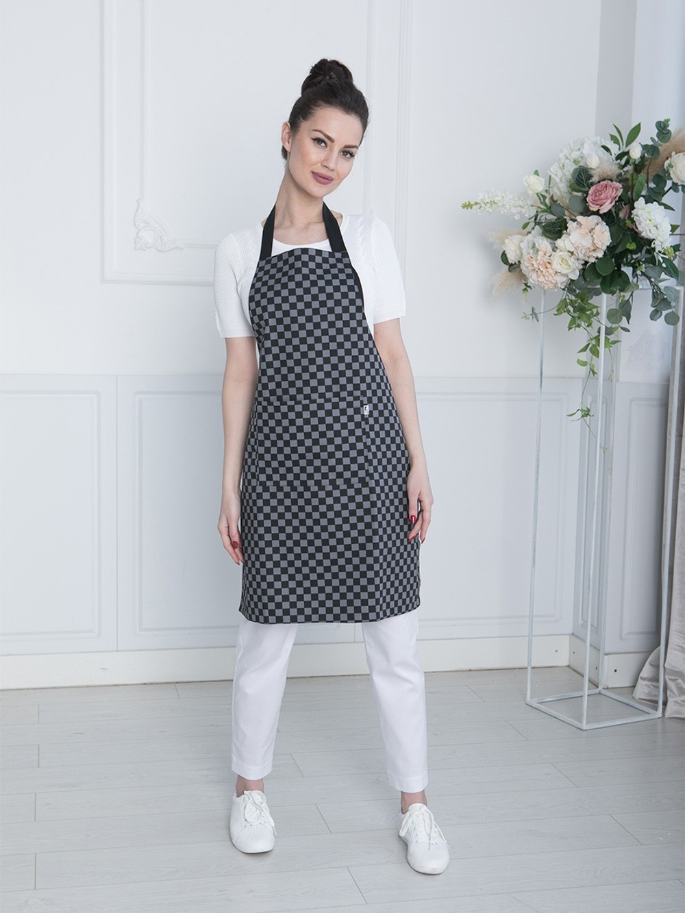 Поварской фартук в клетку Ф-208 MediS.moda