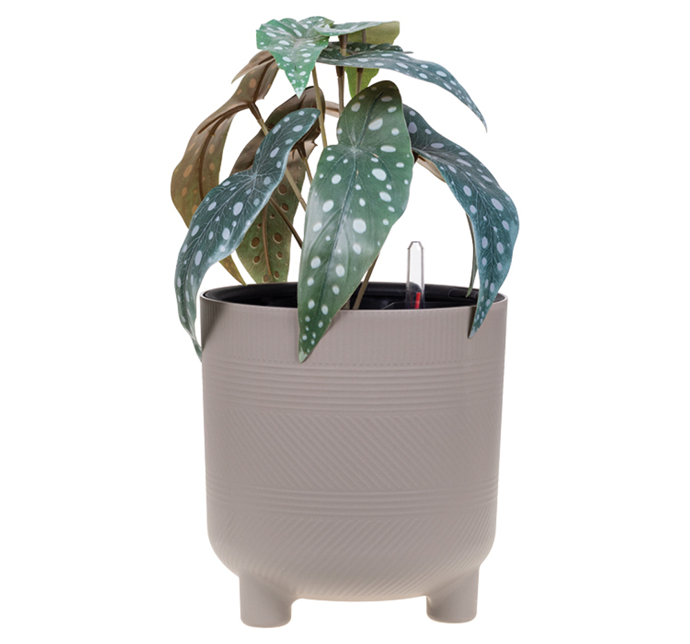 Кашпо ШЭНК 2л D150мм H=153мм вставка и автополив, с индикатором уровня воды, на ножках