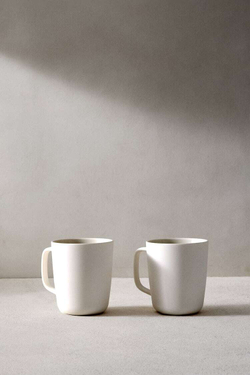 ZARA HOME НАБОР ИЗ 2 ЧАШЕК 37 CL, БЕЛЫЙ