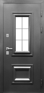 Термо Титул стеклопакет 2 филенки Букле графит