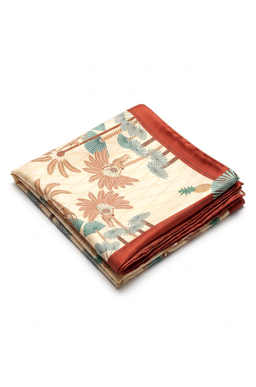 8448 Платок женский (сливочный принт)