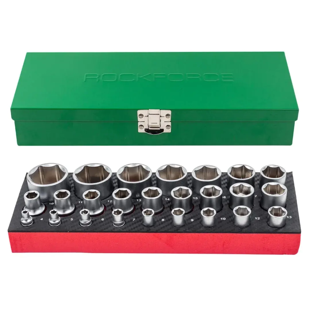 Головки 1/4'', 1/2'', набор 25пр. (6гр.) RockForce RF-50121G