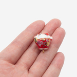 Бусина "Манэки-Нэко", 17,3*19мм, красная, глазурированный фарфор