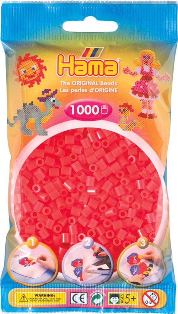 Hama Бусинки для термомозаики MIDI красный неон, 1000 шт. (207-35)