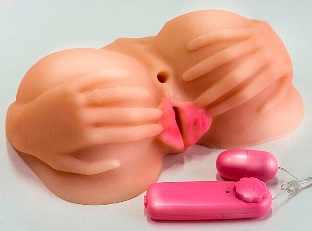 Мастурбатор вагина с руками и вибрацией (в прозрачной коробке) (Цвет: телесный)