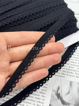 Резинка бельевая ажурная черная 12 мм