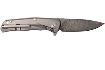 Складной нож Lion Steel "T.R.E. RAINDROP" L/TRE-DR GY c клинком из стали Damasteel, рукоять титан