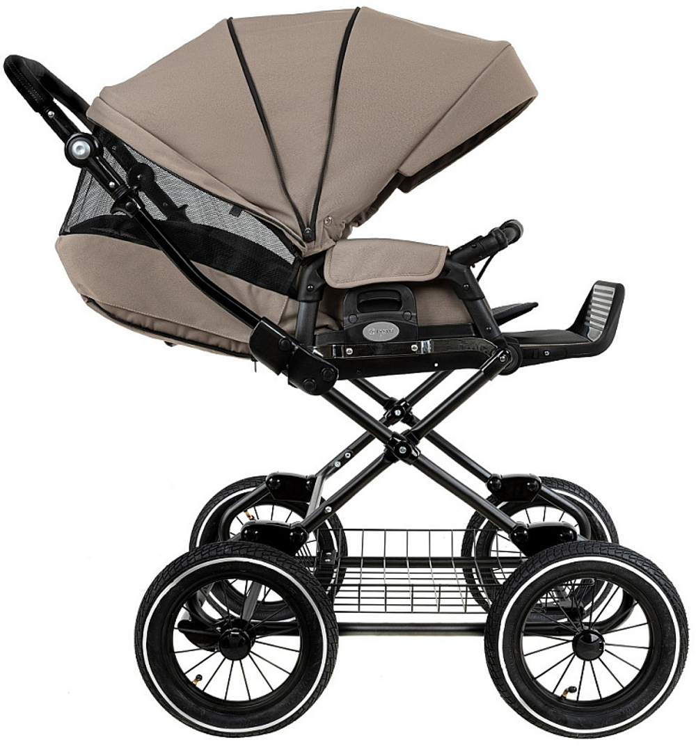 Детская коляска Roan Bass Next Classic d12 2.0 2 в 1 BNC/80/2 Hazel/Black/руч.Black