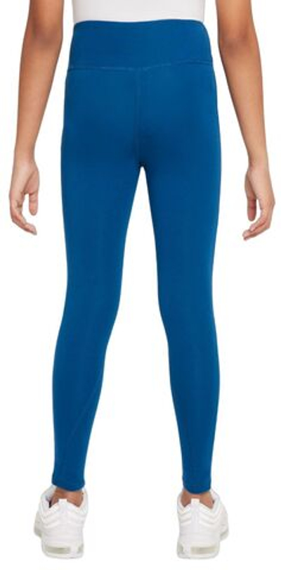 Штаны для девочки теннисные Nike Kids Sportswear Favorites High-Waist Leggings - court blue/white