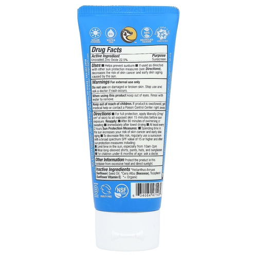 Badger, Sport, минеральный крем от загара, SPF 40, без запаха, 87 мл (2,9 жидк. унции)