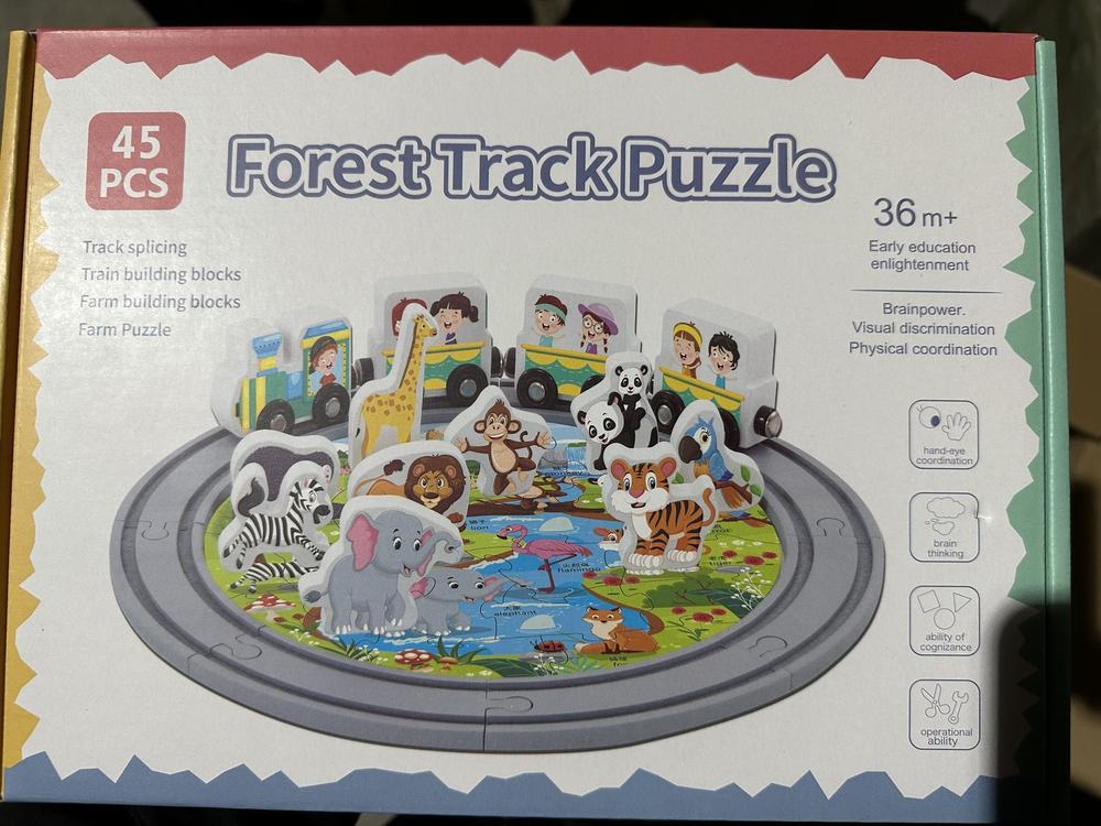 Развивающая игрушка Деревянная дорога 45 элементов, коробка C-41880