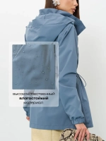 Ветровка с капюшоном удлиненная