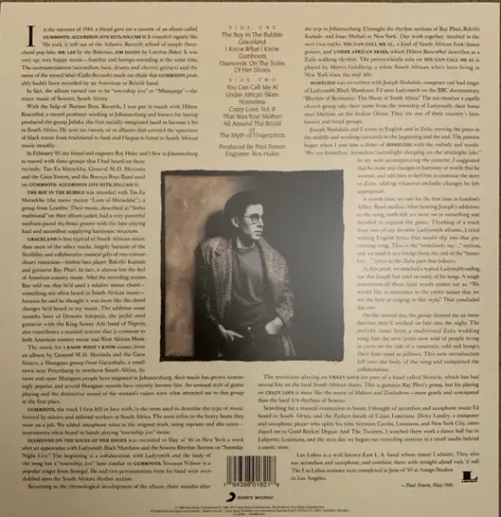 Paul Simon – Graceland - Clear Transparent LP