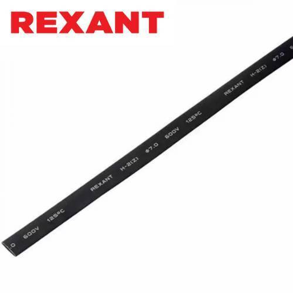 7,0/3,5 мм 1м термоусаживаемая трубка черная Rexant/20-7006