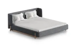 Кровать Basic спальное место 180*200 см (серый, рогожка)