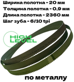 Полотно ленточное по металлу 2360х20х0,9 мм 6/10 tpi для MetalTec BS 200FH, MetalTec BS 180FH