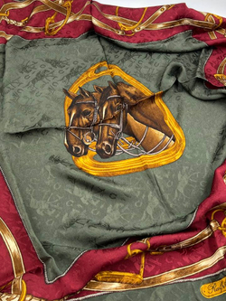 Платок зелёный с бордовой каймой Ralph Lauren