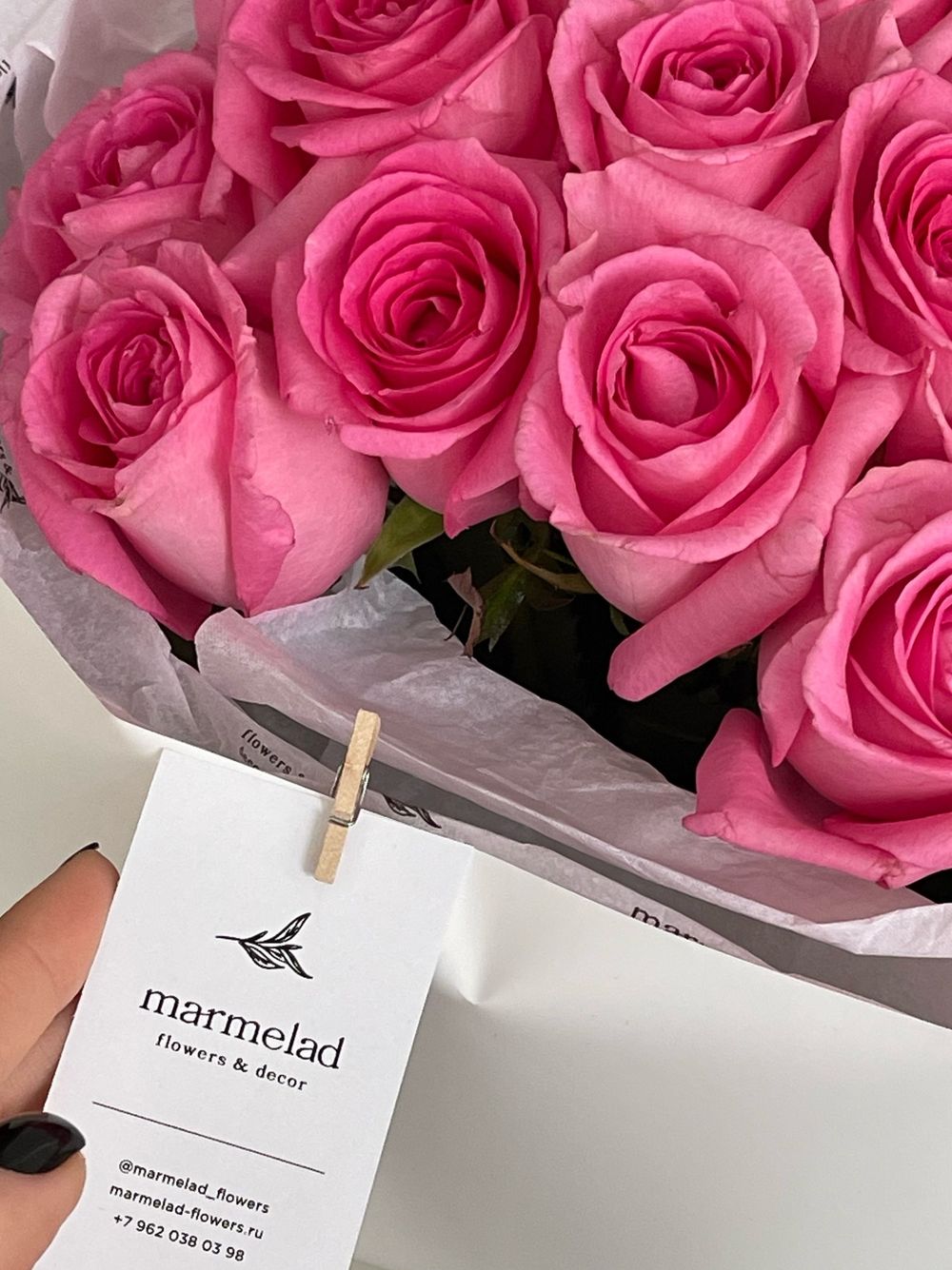 Букет из розовых роз 17шт