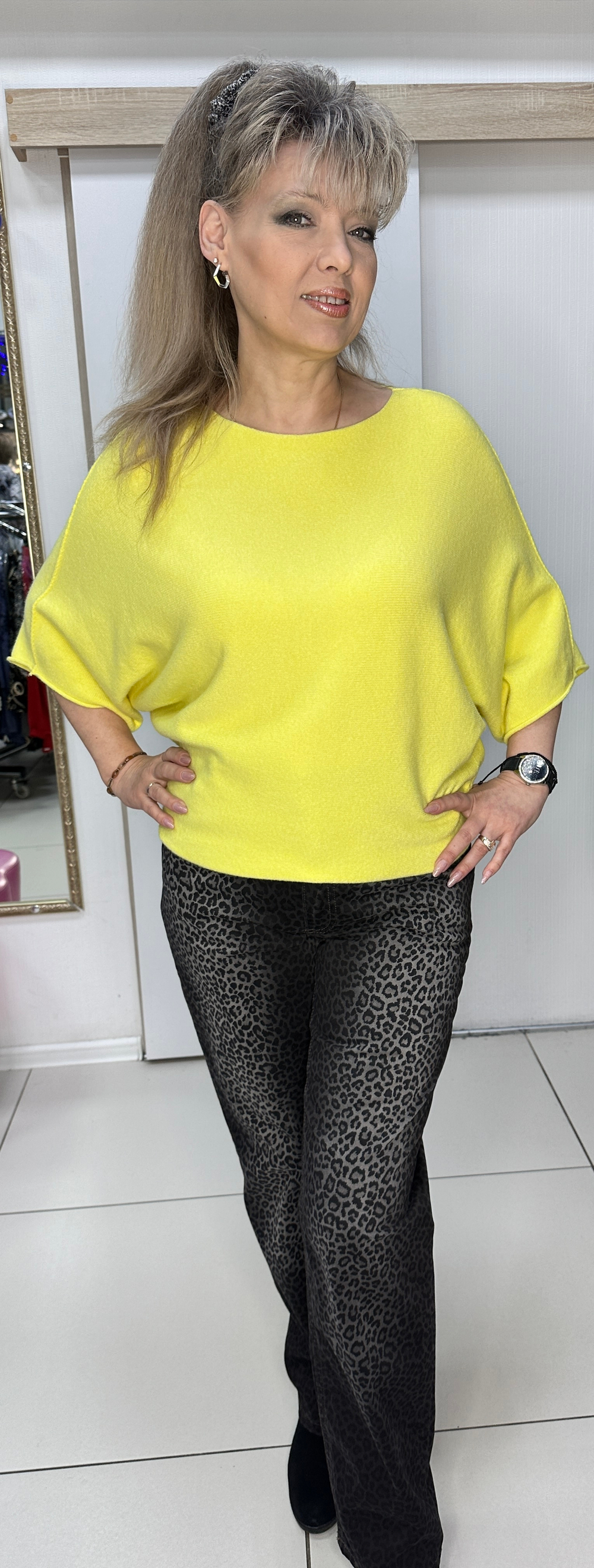 Итальянский джемпер в лимонном цвете