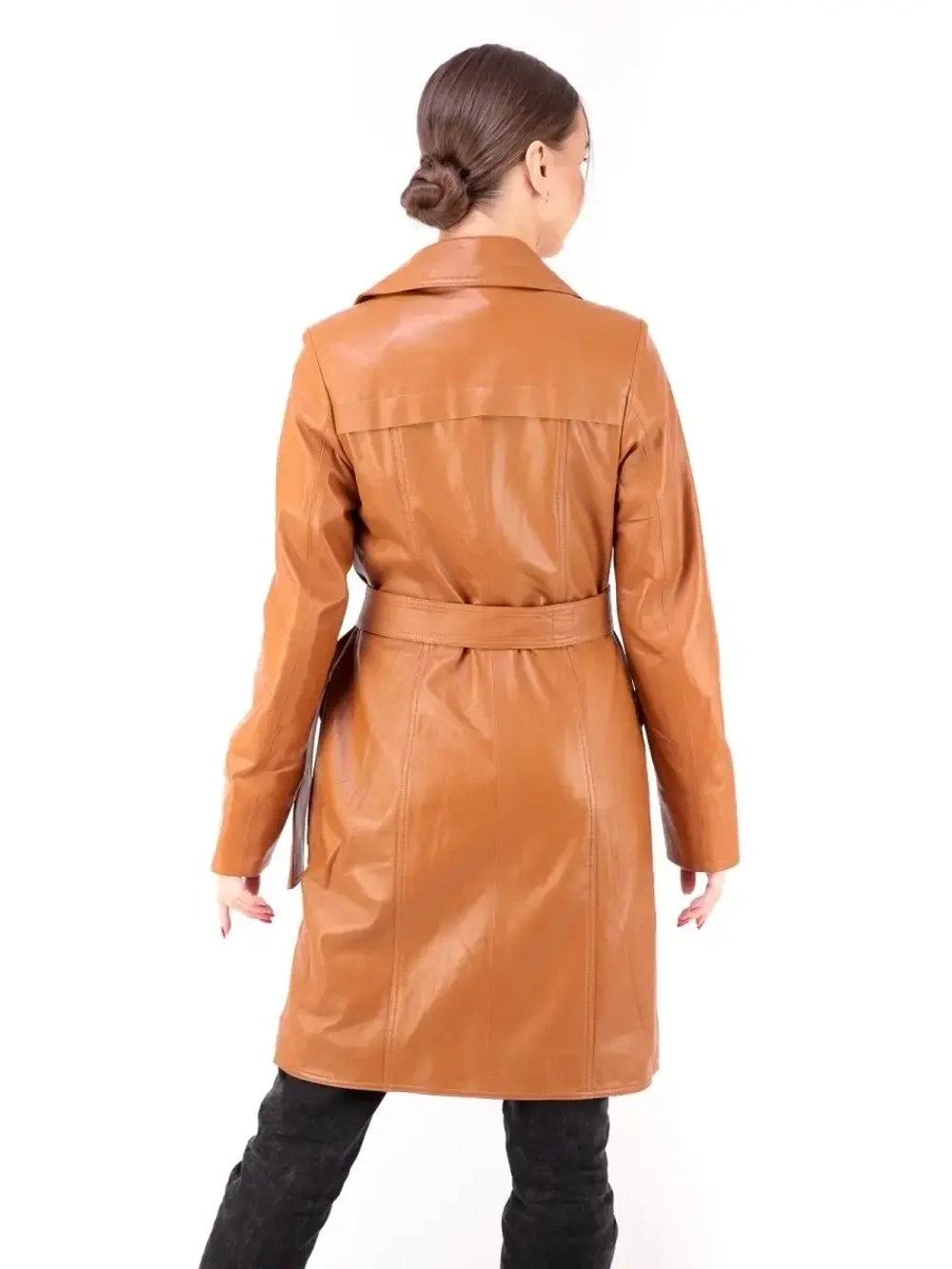 Плащ женский из натуральной  кожи