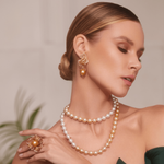 Кольцо Физалис с золотым морским жемчугом и бриллиантами, R0111-0/3